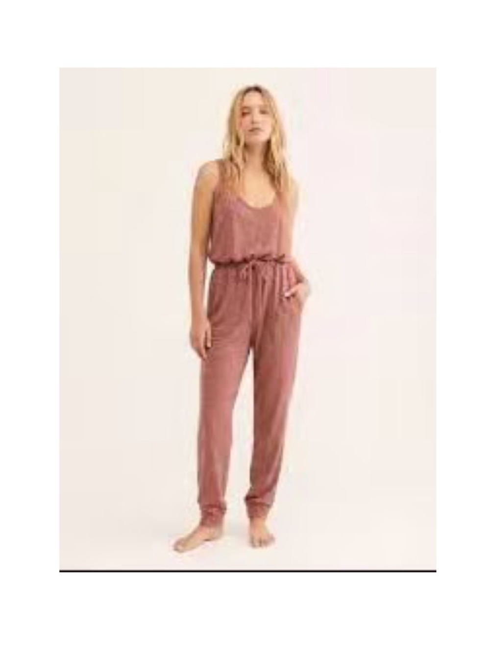 Free People Bicoastal Knit Jumpsuit in Heathered Rose Size Small Petite